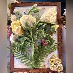 Handcrafted Floral Crochet Wall Art